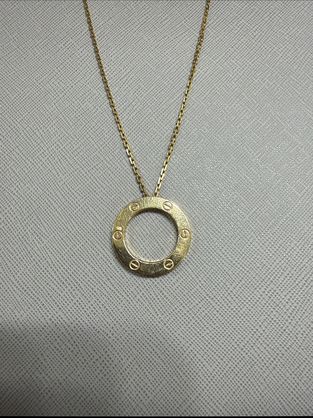 Cartier Yellow Gold Love Circle Pendant Necklace